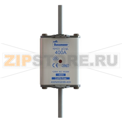 Предохранитель, 250 A, AC 400 В, 120 кА, NH03, gL/gG, IEC Eaton NH FUSE 250A 400V GG/GL SIZE 03 