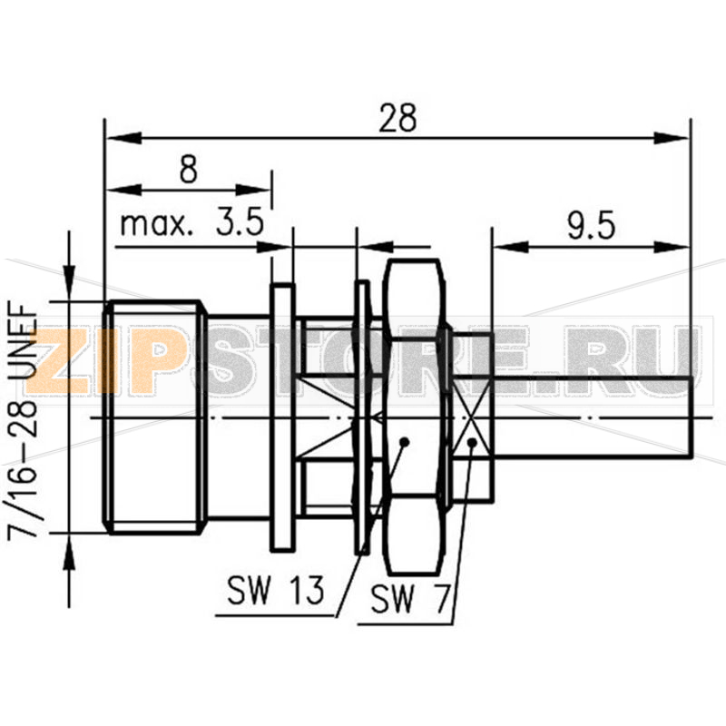 Разъем TNC, 50 Ом, 1 шт Telegärtner J01011A0023 