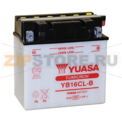 YUASA YB16CL-B Мото аккумулятор Yuasa YB16CL-B Напряжение АКБ: 12VЕмкость АКБ: 19Ah