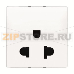 Розетка модульная EU/US стандарта с заземлением, 2P+E, 2M, 13 А, 127 В, альпийский белый ABB 2CLA223800N1101 