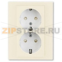 Розетка двойная, слоновая кость/белый ABB 2CHH223457C6017