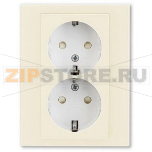 Розетка двойная, слоновая кость/белый ABB 2CHH223457C6017 