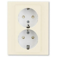Розетка двойная, слоновая кость/белый ABB 2CHH223457C6017
