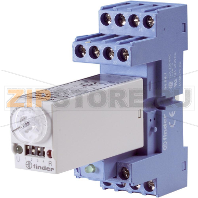 Реле времени многофункциональное 12 V (DC), 12 V (AC), 0.05 с - 100 ч Finder 85.04.0.012.0000.PD1 