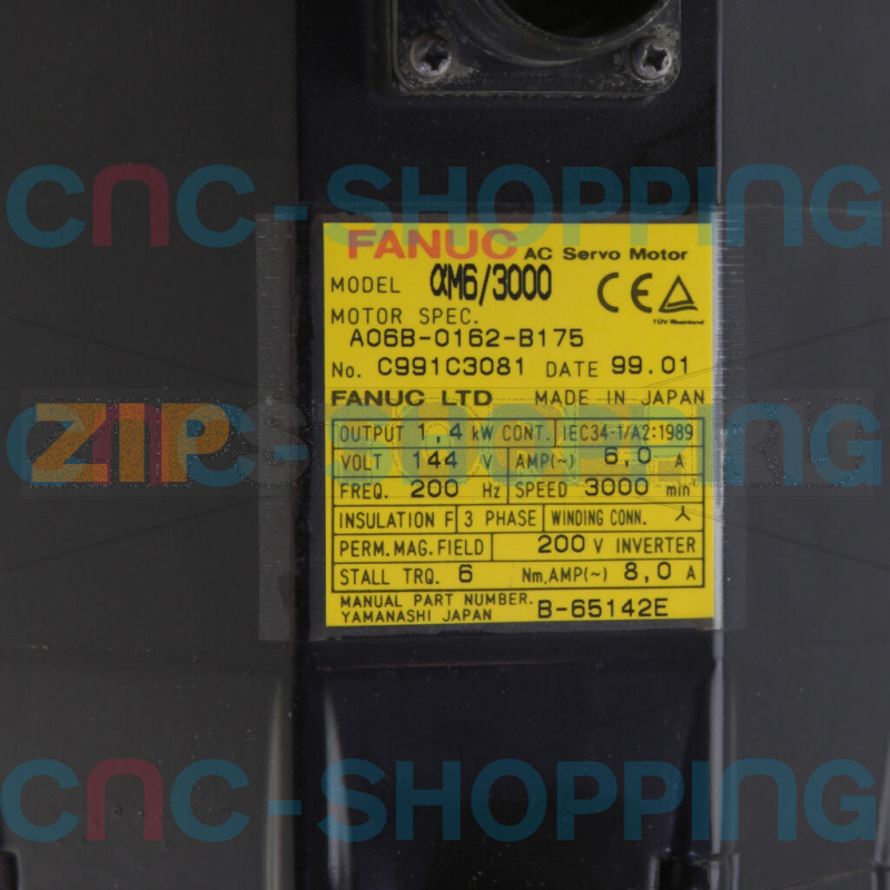 Серводвигатель с коническим валом и тормозом Fanuc A06B-0162-B175 