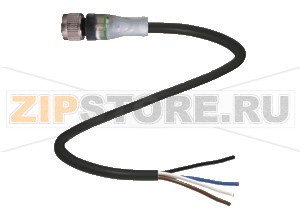 Кабель датчика-исполнительного устройства Female connector V1-G-A2-BK10M-PUR-U Pepperl+Fuchs Описание оборудованияCable socket, M12, LED, 4-pin, PUR cable