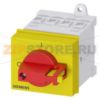 ГЛАВНЫЙ/АВАРИЙНЫЙ ВЫКЛЮЧАТЕЛЬ 3 ПОЛЮСА IU=16, P/AC-23A ПРИ 400V=7,5KW НИЖНЕГО КРЕПЛЕНИЯ НА МОНТ. РЕЙКУ ИЛИ КРЕПЛЕНИЕ ДВУМЯ ОТВЕРСТИЯМИ РЫЧАЖНЫЙ ПРИВОД КРАСНО-ЖЕЛТЫЙ Siemens 3LD2030-0TK13