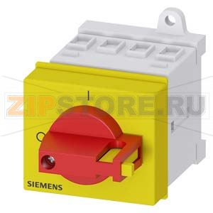 ГЛАВНЫЙ/АВАРИЙНЫЙ ВЫКЛЮЧАТЕЛЬ 3 ПОЛЮСА IU=16, P/AC-23A ПРИ 400V=7,5KW НИЖНЕГО КРЕПЛЕНИЯ НА МОНТ. РЕЙКУ ИЛИ КРЕПЛЕНИЕ ДВУМЯ ОТВЕРСТИЯМИ РЫЧАЖНЫЙ ПРИВОД КРАСНО-ЖЕЛТЫЙ Siemens 3LD2030-0TK13 