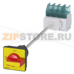 ГЛАВНЫЙ ВЫКЛЮЧАТЕЛЬ 3-ПОЛЮСНЫЙ IU=25, P/AC-23A AT 400V=9,5KW WITH DEFEATABLE DOOR COUPLING ROT. MECHANISM BASE MOUNTING TOP-HAT RAIL/TWO HOLE MOUNTING ROTARY MECHANISM RED/YELLOW Siemens 3LD2217-1TL13 