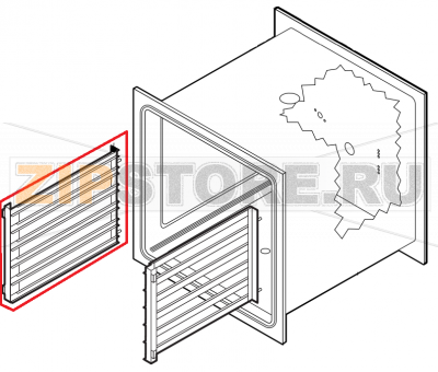 Removable rack sx Lainox VE061D  Removable rack sx Lainox VE061DЗапчасть на сборочном чертеже под номером: 15Название запчасти на английском&nbsp;языке:&nbsp;Removable rack sx Lainox VE061D