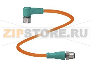 Кабель датчика-исполнительного устройства Connection cable V1-W-OR7,5M-POC-V1-G Pepperl+Fuchs Описание оборудованияConnection cable, M12 to M12, 4-pin, TPE cable, welding-bead resistant
