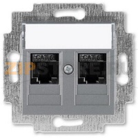 Розетка компьютерная, 2хRJ45, сталь ABB 2CHH296118A6069