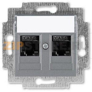 Розетка компьютерная, 2хRJ45, сталь ABB 2CHH296118A6069 