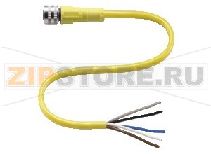 Кабель датчика-исполнительного устройства Female connector V15-G-YE5M-PVC Pepperl+Fuchs Описание оборудованияFemale cordset, M12, 5-pin, PVC cable