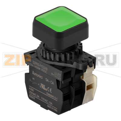 Выключатель кнопочный, Ø отверстия: 22/25 мм Autonics S2PRS-P1G2ABM 