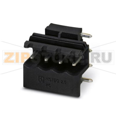 Ответная часть разъема Phoenix Contact MSTBO 2,5/ 4-G1R BK Номинальный ток: 12 А, Расчетное напряжение (III/2): 320 В, Монтаж: пайка.Минимальный заказ: 200 шт.Упаковка: 200 шт.