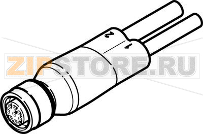 Кабель двойной 5 м Festo NEDU-L1R2-V9-M12G8-E-LE5-5R1-LE3-5R2 