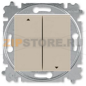 Выключатель жалюзи двухклавишный, без фиксации, кофе макиато/белый ABB 2CHH598845A6018 