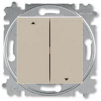 Выключатель жалюзи двухклавишный, без фиксации, кофе макиато/белый ABB 2CHH598845A6018