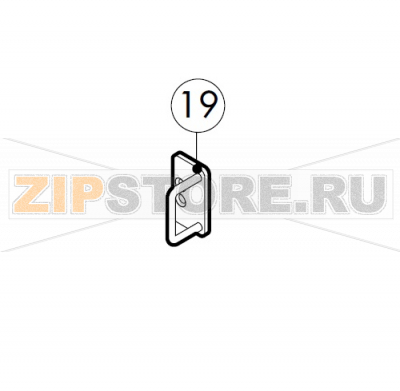 Door handle prong coupler Lainox MVE051P                                                                                          Door handle prong coupler Lainox MVE051PЗапчасть на сборочном чертеже под номером: 19Название запчасти на итальянском языке языке: Door handle prong coupler Lainox MVE051P
