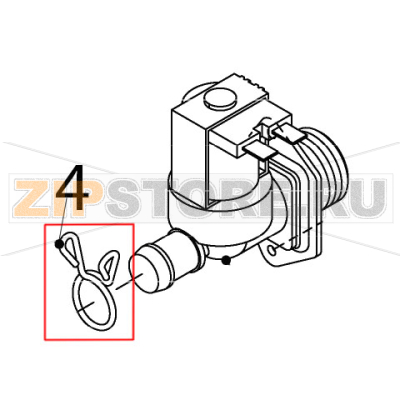 Hose clamp Hoshizaki IM-65NE Hose clamp Hoshizaki IM-65NEЗапчасть на деталировке под номером: 4