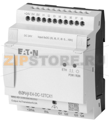 Реле управления, easyE4, 24 В пост. тока Eaton EASY-E4-DC-12TCX1 