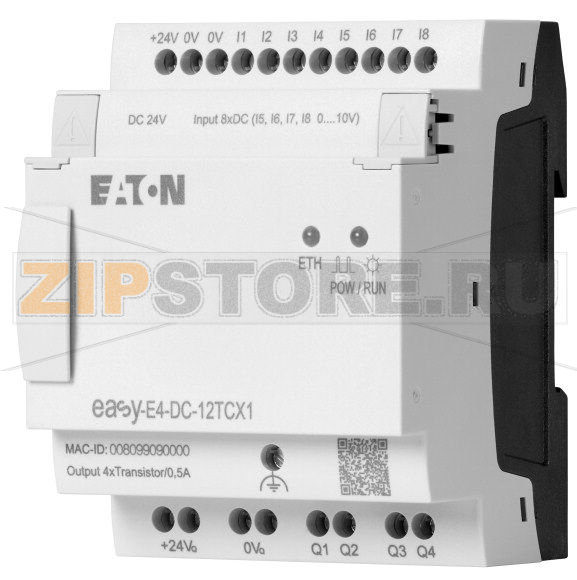 Реле управления, easyE4, 24 В пост. тока Eaton EASY-E4-DC-12TCX1 