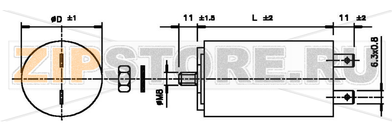 Конденсатор MKP для электродвигателей, 12 мкФ, 450 V/AC, 5 %, 35x71 мм, 1 шт Weltron WB40120/A 