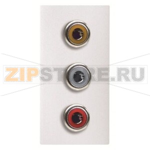 Механизм 3xRCA разъёма, одномодульный, альпийский белый ABB 2CLA215530N1101 