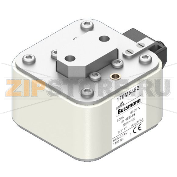 Предохранитель, 800 A, AC 690 В, size 3, 76x92x63 мм, aR, IEC Eaton FUSE 800A 690V 3DKN/65 AR 