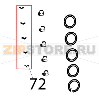 Clip twist lock diam. 7.6-10.2 mm Unox XBC 1005E Clip twist lock diam. 7.6-10.2 mm Unox XBC 1005EЗапчасть на деталировке под номером: 72