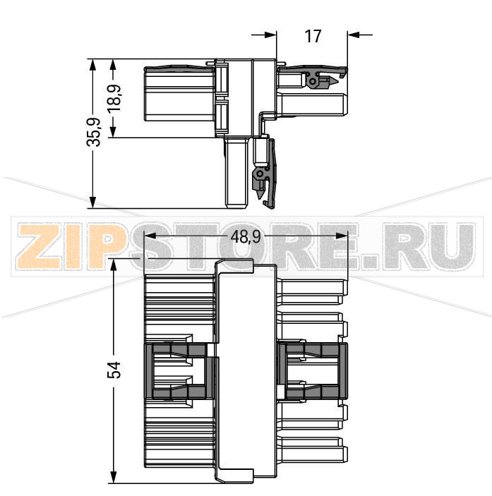 T-distribution connector; 5-pole; Cod. B; 1 input; 2 outputs; 3 locking levers; for flying leads; pink Wago 770-1743 Protected against mismating and maintenance-freeAdditional variable coding is possible.Components can be clearly printed on and color-coded to meet custom requirements....