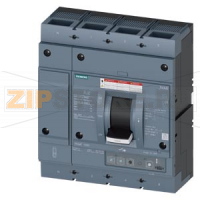 circuit breaker 3VA6 UL frame 1000 breaking capacity class  C 100kA @ 480 V 4-pole, line protection ETU320,  LI, In=1000A overload protection Ir=400A ...1000A short circuit protection Ii=1,5...12 x In Siemens 3VA6610-7HL42-0AA0