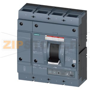 circuit breaker 3VA6 UL frame 1000 breaking capacity class  C 100kA @ 480 V 4-pole, line protection ETU320,  LI, In=1000A overload protection Ir=400A ...1000A short circuit protection Ii=1,5...12 x In Siemens 3VA6610-7HL42-0AA0 