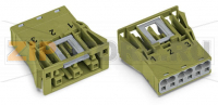 Защелкивающаяся розетка; 3-пол.; Код. B; 4,00 mm; светло-зеленые Wago 770-763