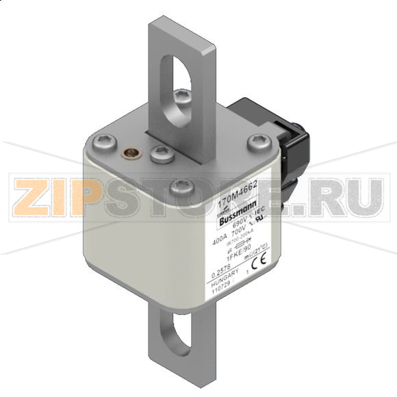 Предохранитель, 400 A, AC 690 В, 200 кА, size 1, 53x69x136 мм, aR, IEC UL Eaton FUSE 400A 690V 