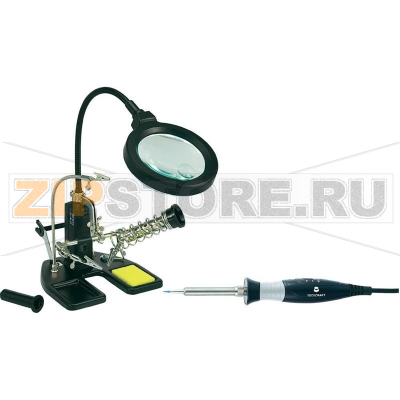 Зажим с лупой и подставкой под паяльник, с подсветкой Toolcraft 819049 
