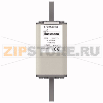 Предохранитель, 250 A, AC 1000 В, 150 кА, DIN 1, 43x61x138 мм, aR, DIN, IEC Eaton FUSE 250A 100 