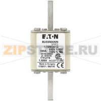 Предохранитель, 100 A, AC 690 В, size 1, 45x45x140 мм, aR, IEC UL Eaton FUSE 100A 690V 1*FU/78