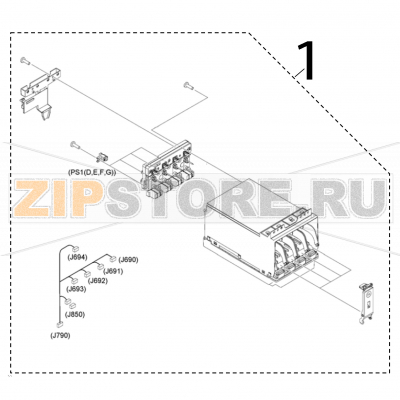 Ink tank holder assembly TSC CPX4P Ink tank holder assembly TSC CPX4PЗапчасть на деталировке под номером: 1