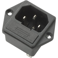 Розетка 10 А, IEC C14, черная, 1 шт TRU Components 717133