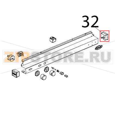 Tappo DX cruscotto comandi in plastica L.M. manual Unox XF 183 Tappo DX cruscotto comandi in plastica L.M. manual Unox XF 183Запчасть на деталировке под номером: 32