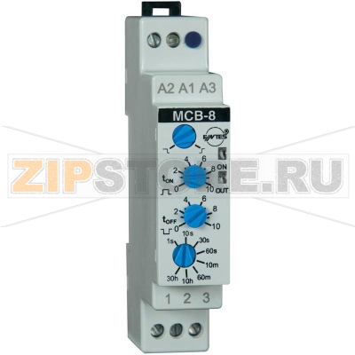 Реле времени 230 В/AC, 24 В/DC, 24 В/AC, 0.1 с-30 ч, 1 шт Entes MCB-8 