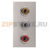 Механизм 3xRCA разъёма, одномодульный, серебристый ABB 2CLA215530N1301