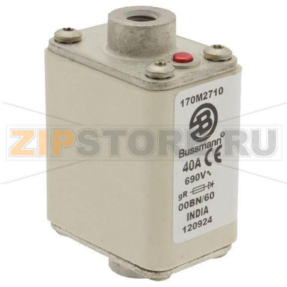 Предохранитель, 80 A, AC 690 В, 200 кА, size 00, 30x48x64 мм, aR, IEC Eaton FUSE 80A 690V 00BN/ 