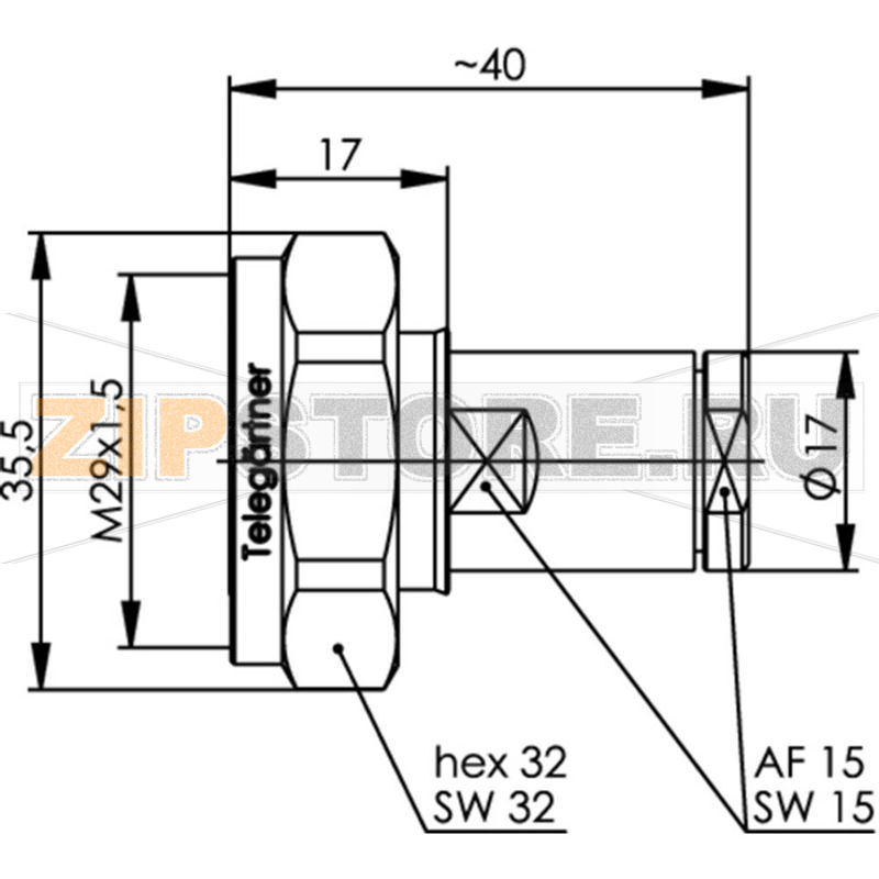 Разъем DIN 7-16, 50 Ом, 1 шт Telegärtner J01120A0103 