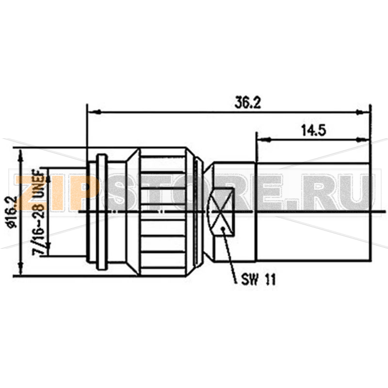 Разъем TNC, 50 Ом, 1 шт Telegärtner J01010A0052 