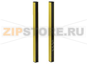 Интерфейсный модуль безопасности Safety light grid with integrated control unit SLPCM10-4-L Pepperl+Fuchs System componentsEmitterSLP10-4-TReceiverSLPCM10-4-R-LGeneral specificationsEffective detection range0.2 ... 10 mLight sourceLEDLight typemodulated visible red lightSafety type according to IEC/EN 614964MarkingCETarget sizestatic: 32 mmdynamic: 50 mm (at v = 1.6 m/s of the obstacle)Beam spacing300 mmNumber of beams4Operating modeStart/restart disable, relay monitor, muting operating modesAngle of divergence< 5  °Functional safety related parametersSafety Integrity Level (SIL)SIL 3Performance level (PL)PL eCategoryCat. 4Mission Time (TM)20 aPFHd3.54 E-9Indicators/operating meansDiagnostics indicator7-segment displayFunction indicatorLED red: per receiver channeloff: interruptionflashes: receivercontinuously on: reception with sufficient stability controlon the front plate: LED red: OSSD offLED green: OSSD onLED yellow: types of muting operationPre-fault indicatorLED red next to receiver flashesElectrical specificationsOperating voltage24 V DC   -15%   / +25% ,  galvanically isolatedInputFunction inputRelay monitor, start release, muting sensors (max. 4)OutputSafety output2 separated fail safe semiconductor outputsSignal output1 PNP each, max. 300 mA for startup readiness, OSSD on, OSSD off, muting lamp, signals in parallel in the lamp socketSwitching voltageOperating voltage -2 VSwitching currentmax. 0.5 AMechanical specificationsDegree of protectionIP65ConnectionM16 cable gland ,terminal compartment with cage terminals, M12 connector for transmitters, muting lamp, etc., muting sensors,lamp socket for muting lamp, etc.