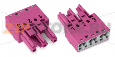 Разъем; 3-пол.; Код. B; 4,00 mm; розовые Wago 770-283/082-000 Protected against mismating and maintenance-freePush-in CAGE CLAMP® spring pressure connection technology allows solid conductors to be simply pushed into a unit.Two wire connections per pole for loops or bridgesAdditional variable coding is possible.Components can be clearly printed on and color-coded to meet custom requirements....