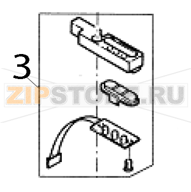 Кнопка подачи TSC TTP-243 Pro Кнопка подачи для принтера TSC TTP-243 ProЗапчасть на деталировке под номером: 3